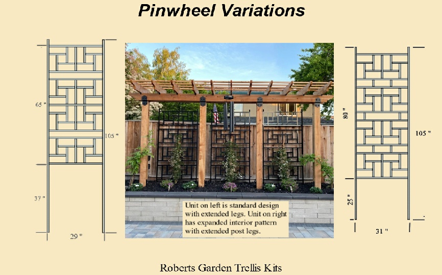 Pinwheel Variations Aluminum Garden Tellis Kits